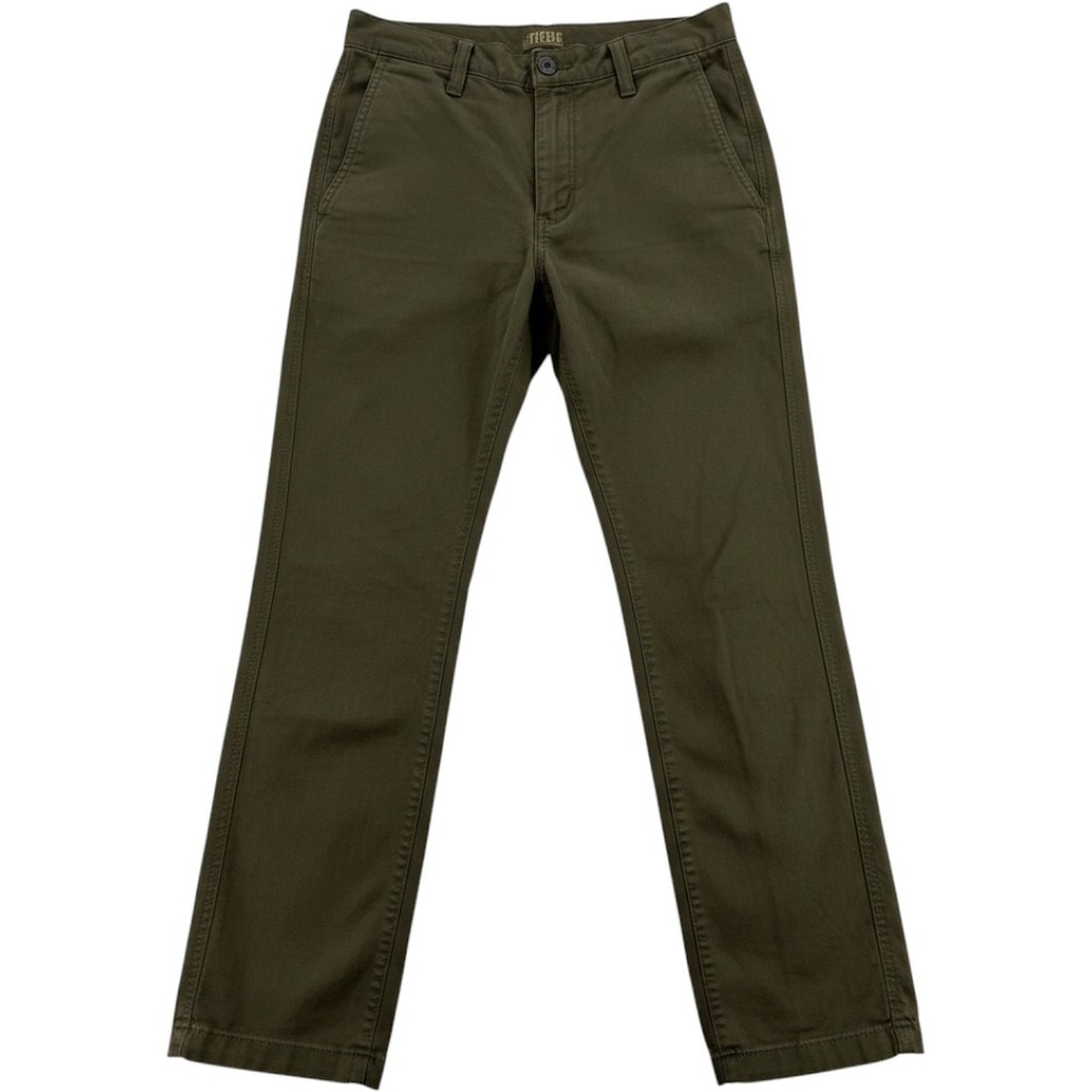 True Craft Chino Pants 30W x 30 Olive Green Stretch Cotton Straight Leg 9985